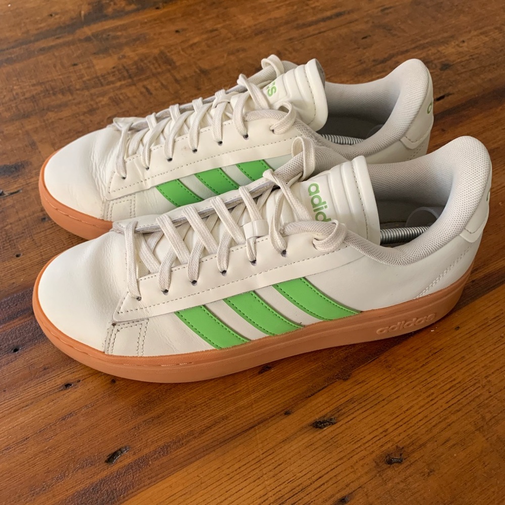 Adidas Originals Grand Court Alpha Sneakers Off White Semi Lucid Lime Sz 8